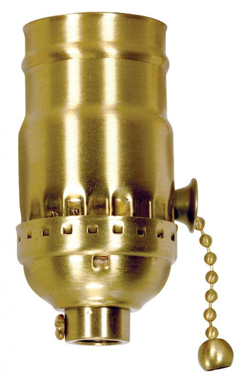 On-Off Pull Chain Socket; 1/8 IPS; 3 Piece Stamped Solid Brass; Polished Brass Finish; 660W; 250V (27|80/1026)