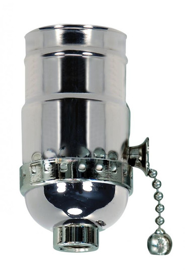 On-Off Pull Chain Socket; 1/8 IPS; 3 Piece Stamped Solid Brass; Polished Nickel Finish; 660W; 250V (27|80/1027)