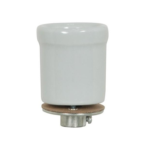 Keyless Porcelain Beaded Body Socket With Flange And 1/8 IP Cap; Glazed; 660W; 250V (27|80/1682)