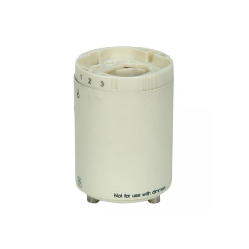 Smooth Phenolic Electronic Self-Ballasted CFL Lampholder; 120V, 60Hz, 0.30A; 26W G24q-3 And GX24q-3; (27|80/1848)
