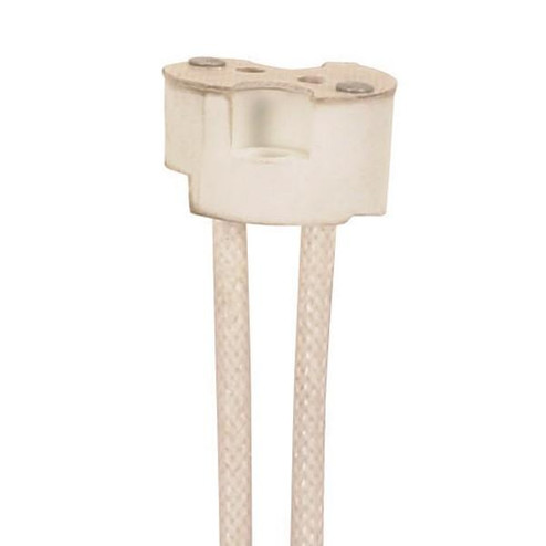 Porcelain Halogen Round Socket; 12'' Leads; G4-GX5.3-GY6.35 Base; SF-1 200C Leads; 3/8'' (27|80/2049)