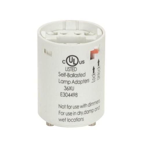 Smooth Phenolic Electronic Self-Ballasted CFL Lampholder; 277V, 60Hz, 0.23A; 18W G24q-2 And GX24q-2; (27|80/2075)