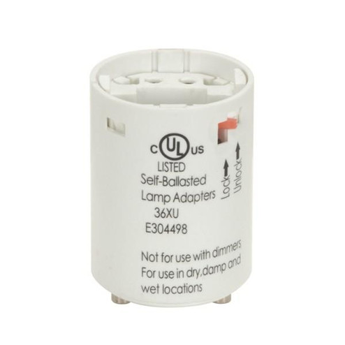 Smooth Phenolic Electronic Self-Ballasted CFL Lampholder; 277V, 60Hz, 0.34A; 26W G24q-3 And GX24q-3; (27|80/2077)