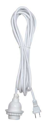 White Phenolic Keyless Socket With Uno Ring and plug; Prewired (27|80/2224)