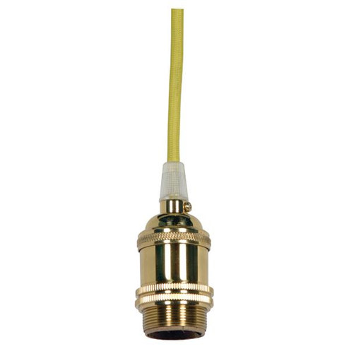 Medium base lampholder; 4pc. Solid brass; prewired; Uno ring; 10ft. 18/2 SVT Lemon Cord; Polished (27|80/2461)