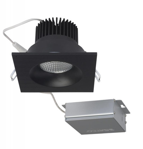 12 watt LED Direct Wire Downlight; 3.5 inch; 3000K; 120 volt; Dimmable; Square; Remote Driver; Black (27|S11634)
