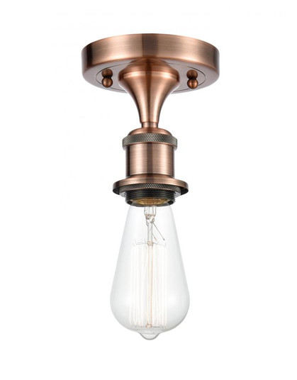 Bare Bulb - 1 Light - 5 inch - Antique Copper - Semi-Flush Mount (3442|516-1C-AC-LED)