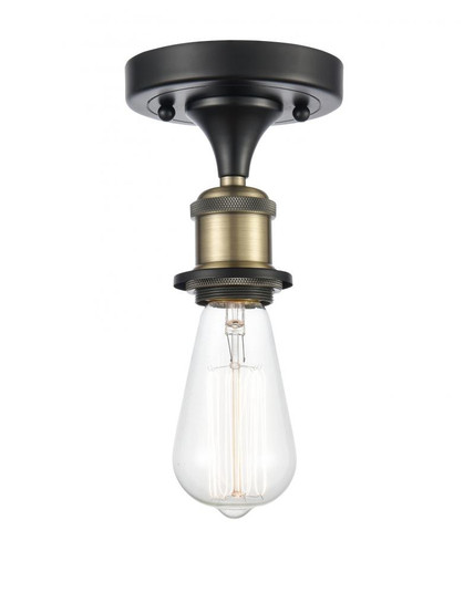 Bare Bulb - 1 Light - 5 inch - Black Antique Brass - Semi-Flush Mount (3442|516-1C-BAB-LED)