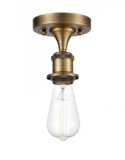 Bare Bulb - 1 Light - 5 inch - Brushed Brass - Semi-Flush Mount (3442|516-1C-BB-LED)