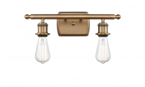 Bare Bulb - 2 Light - 16 inch - Brushed Brass - Bath Vanity Light (3442|516-2W-BB-LED)