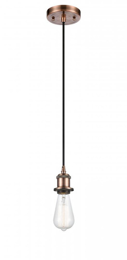 Bare Bulb - 1 Light - 5 inch - Antique Copper - Cord hung - Mini Pendant (3442|516-1P-AC-LED)