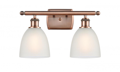 Castile - 2 Light - 16 inch - Antique Copper - Bath Vanity Light (3442|516-2W-AC-G381-LED)