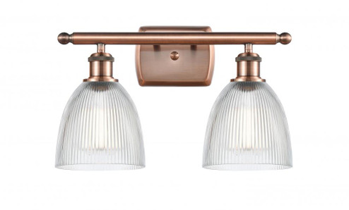 Castile - 2 Light - 16 inch - Antique Copper - Bath Vanity Light (3442|516-2W-AC-G382-LED)