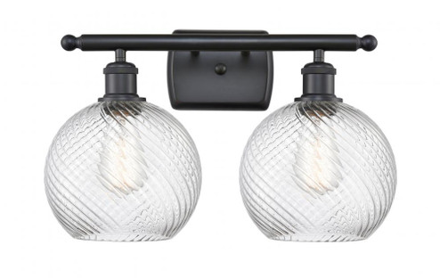Twisted Swirl 2 Light Bath Vanity Light part of the Ballston Collection (3442|516-2W-BK-G1214-8)