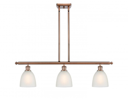Castile - 3 Light - 36 inch - Antique Copper - Stem hung - Island Light (3442|516-3I-AC-G381-LED)