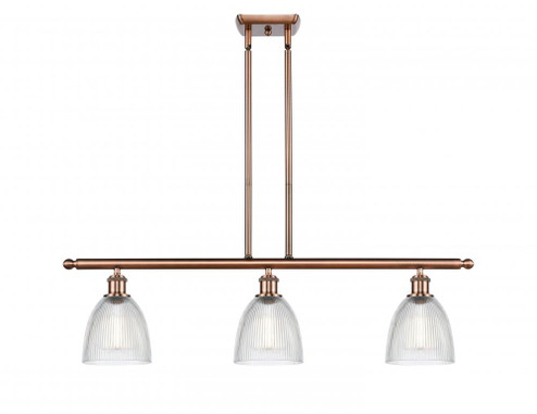 Castile - 3 Light - 36 inch - Antique Copper - Stem hung - Island Light (3442|516-3I-AC-G382-LED)