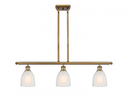 Brookfield - 3 Light - 36 inch - Brushed Brass - Stem hung - Island Light (3442|516-3I-BB-G441-LED)