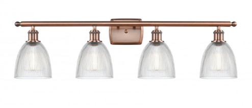 Castile - 4 Light - 36 inch - Antique Copper - Bath Vanity Light (3442|516-4W-AC-G382-LED)
