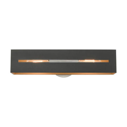 2 Lt Textured Black with Brushed Nickel Accents ADA Vanity Sconce (108|16682-14)