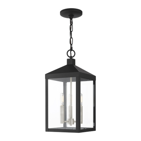 3 Lt Black Outdoor Pendant Lantern (108|20593-04)