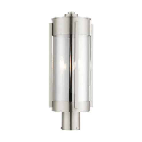 2 Lt Brushed Nickel Outdoor Post Top Lantern (108|22386-91)