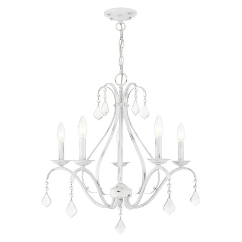 5 Lt Antique White Chandelier (108|40845-60)