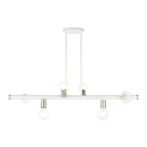 6 Lt White Linear Chandelier (108|45866-03)
