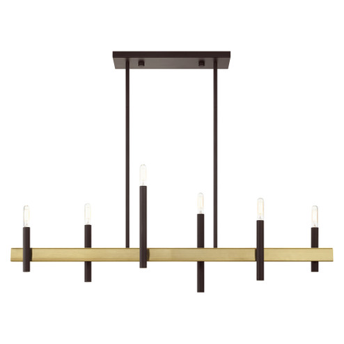 6 Lt Bronze Linear Chandelier (108|49336-07)