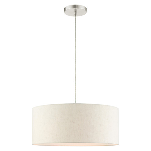 3 Lt Brushed Nickel Drum Pendant (108|49802-91)