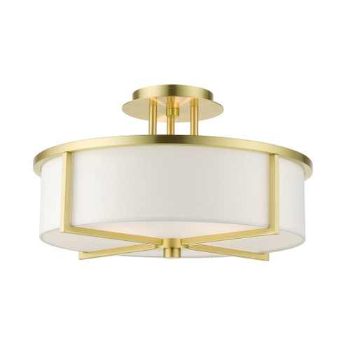 3 Lt Satin Brass Semi Flush (108|51074-12)
