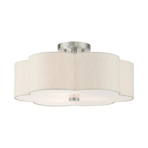 3 Lt Brushed Nickel Semi Flush (108|58064-91)