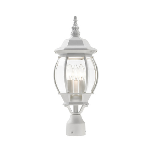 3 Lt Textured White  Outdoor Post Top Lantern (108|7526-13)