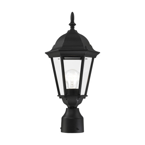 1 Lt Textured Black Outdoor Post Top Lantern (108|7558-14)