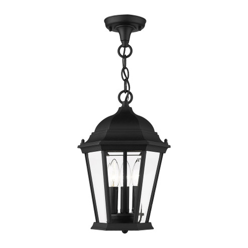 3 Lt Textured Black Outdoor Pendant Lantern (108|7564-14)