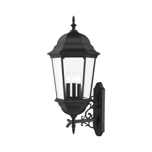 3 Lt Textured Black Outdoor Wall Lantern (108|7566-14)