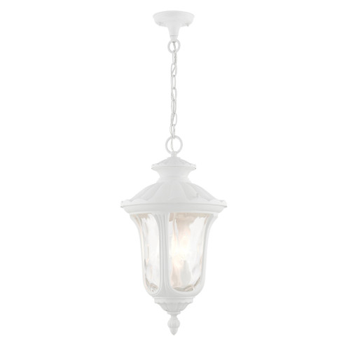 3 Lt Textured White Outdoor Pendant Lantern (108|7858-13)