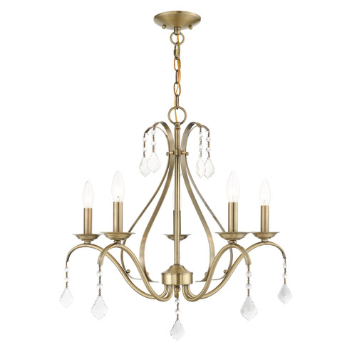 5 Lt Antique Brass Chandelier (108|40845-01)