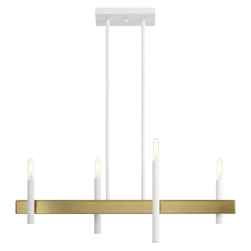 4 Lt White Linear Chandelier (108|49334-03)