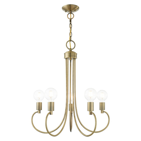 5 Lt Antique Brass Chandelier (108|42925-01)