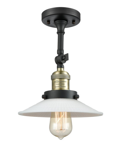Halophane - 1 Light - 9 inch - Black Antique Brass - Adjustable Semi-Flush Mount (3442|201F-BAB-G1-LED)