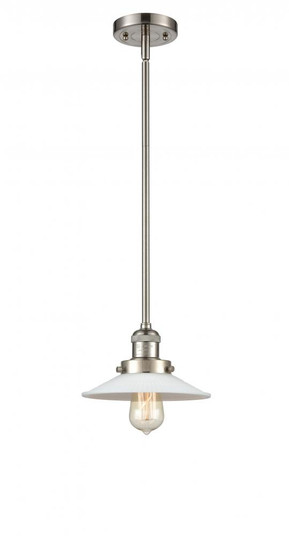 Halophane - 1 Light - 9 inch - Brushed Satin Nickel - Stem Hung - Mini Pendant (3442|201S-SN-G1)