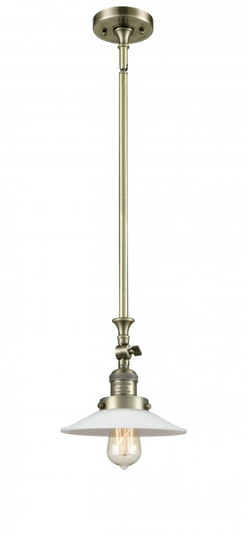 Halophane - 1 Light - 9 inch - Antique Brass - Stem Hung - Adjustable Mini Pendant (3442|206-AB-G1)