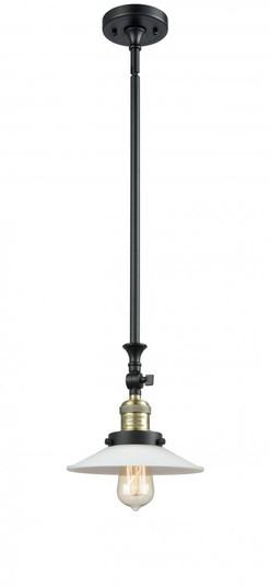 Halophane - 1 Light - 9 inch - Black Antique Brass - Stem Hung - Adjustable Mini Pendant (3442|206-BAB-G1-LED)