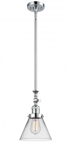 Cone - 1 Light - 8 inch - Polished Chrome - Stem Hung - Adjustable Mini Pendant (3442|206-PC-G42)