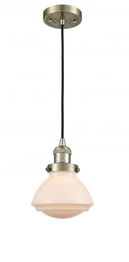 Olean - 1 Light - 7 inch - Antique Brass - Cord hung - Mini Pendant (3442|201C-AB-G321-LED)