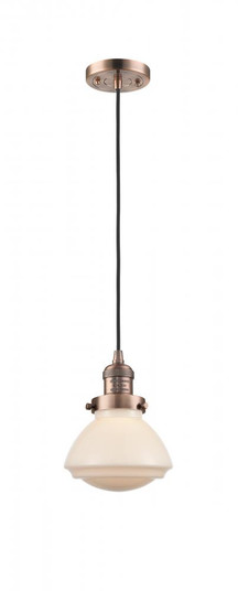 Olean - 1 Light - 7 inch - Antique Copper - Cord hung - Mini Pendant (3442|201C-AC-G321-LED)
