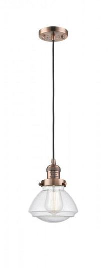 Olean - 1 Light - 7 inch - Antique Copper - Cord hung - Mini Pendant (3442|201C-AC-G324-LED)
