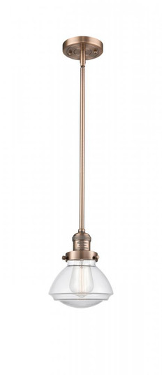 Olean - 1 Light - 7 inch - Antique Copper - Stem Hung - Mini Pendant (3442|201S-AC-G322)