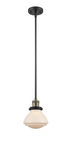 Olean - 1 Light - 7 inch - Black Antique Brass - Stem Hung - Mini Pendant (3442|201S-BAB-G321-LED)