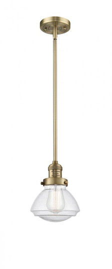 Olean - 1 Light - 7 inch - Brushed Brass - Stem Hung - Mini Pendant (3442|201S-BB-G324-LED)
